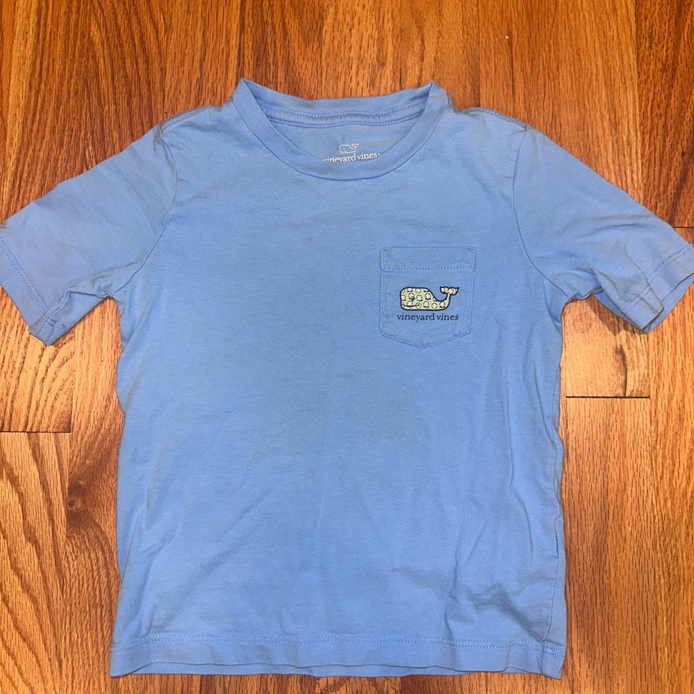 Vineyard Vines Kids Light Blue Pocket Tee